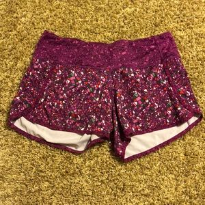 Purple patterned lulu lemon run times short